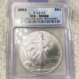 2001 Silver Eagle ICG - MS69 GROUND ZERO RECOVERY