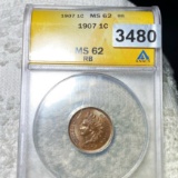 1907 Indian Head Penny ANACS - MS 62 RB