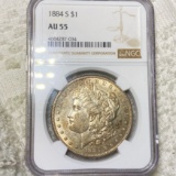 1884-S Morgan Silver Dollar NGC - AU55