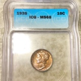 1935 Mercury Silver Dime ICG - MS68