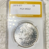 1878 8TF Morgan Silver Dollar PGA - MS62