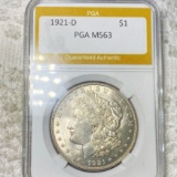 1921-D Morgan Silver Dollar PGA - MS63