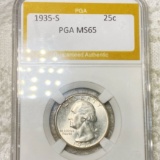 1935-S Washington Silver Quarter PGA - MS65