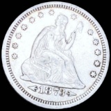 1873-S Seated Liberty Quarter CLOSELY UNC