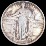 1917 TY1 Standing Liberty Quarter LIGHT CIRC