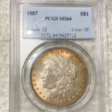 1887 Morgan Silver Dollar PCGS - MS64