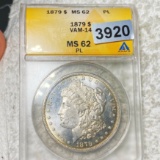 1879 Morgan Silver Dollar ANACS - MS 62 PL VAM-14