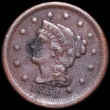 1851 Braided Hair Large Cent NEARLY UNCIRCULATED