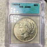 1927-D Silver Peace Dollar ICG - AU58