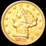 1878 $2.50 Gold Quarter Eagle UNCIRCULATED