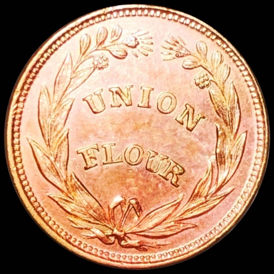 1863 Civil War Token UNCIRCULATED RED