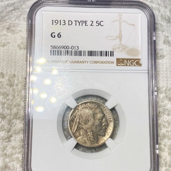 1913-D TY2 Buffalo Head Nickel NGC - G6
