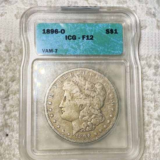 1896-O Morgan Silver Dollar ICG - F12 VAM-7