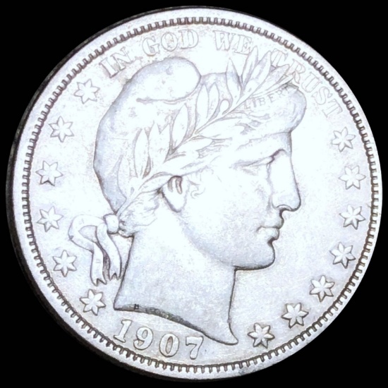 1907-D Barber Half Dollar LIGHTLY CIRCULATED