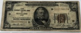 1929 $50 Brown Seal Bill XF