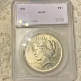 1922 Silver Peace Dollar SEGS - MS62