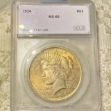 1924 Silver Peace Dollar SEGS - MS60