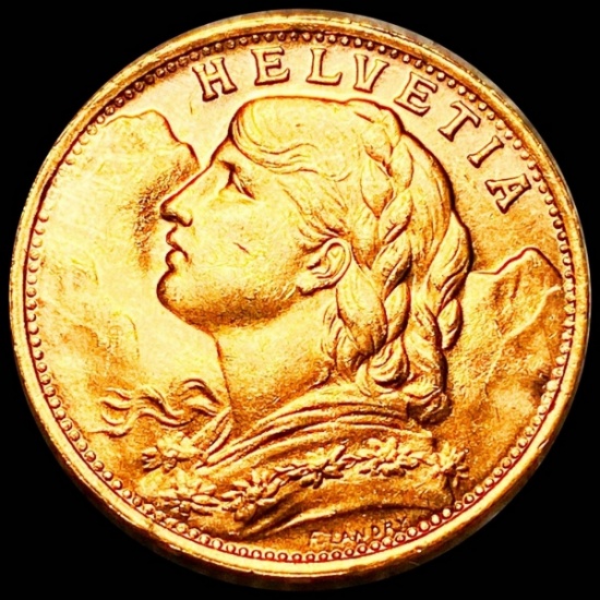1947 Switzerland Gold 20 Francs UNCIRCULATED