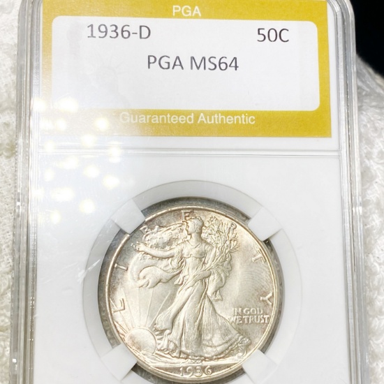 1936-D Walking Half Dollar PGA - MS64