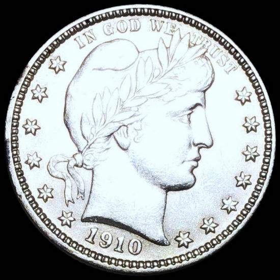 1910 Barber Silver Quarter NEARLY UNCIRCULATED