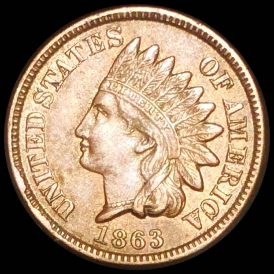 1863 Indian Head Penny CLOSELY UNC