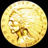 1908 $2.50 Gold Quarter Eagle CLOSELY UNC