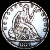 1871 Seated Half Dollar UNC