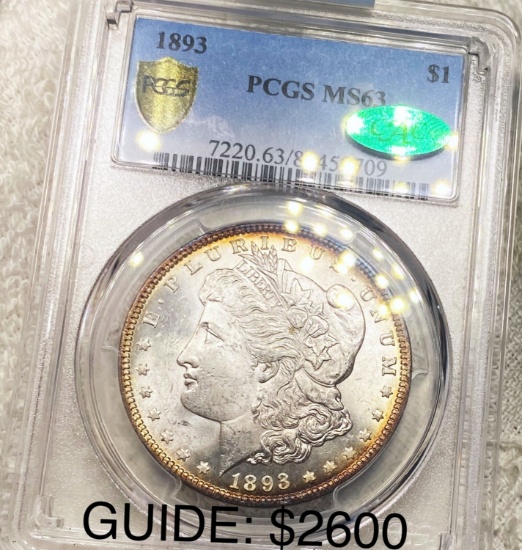 1893 Morgan Silver Dollar PCGS - MS 63 CAC