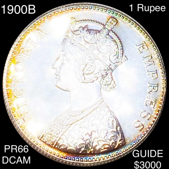 1900B India Silver Rupee SUPERB GEM PR DCAM
