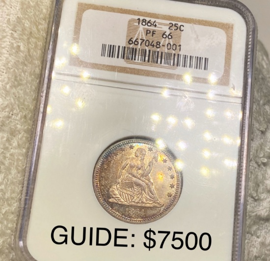 1864 Seated Liberty Quarter NGC - PF66