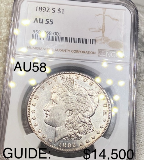 1892-S Morgan Silver Dollar NGC - AU55