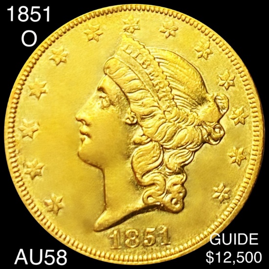 1851-O $20 Gold Double Eagle CHOICE AU