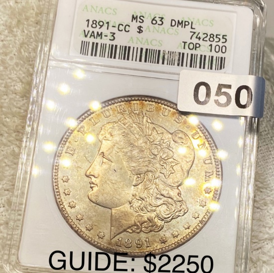 1891-CC Morgan Silver Dollar ANACS - MS 63 DMPL