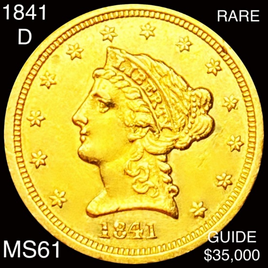 1841-D $2.50 Gold Quarter Eagle UNCIRCULATED