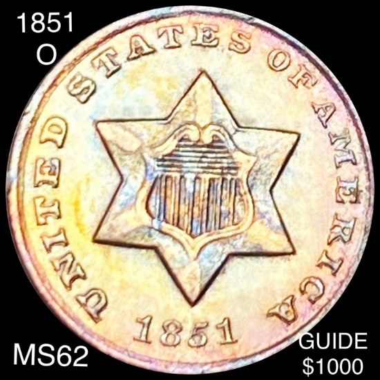 1851-O Three Cent Silver UNCIRCULATED
