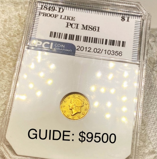 1849-D Rare Gold Dollar PCI - MS61