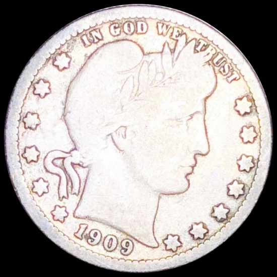 1909-O Barber Silver Quarter NICELY CIRCULATED