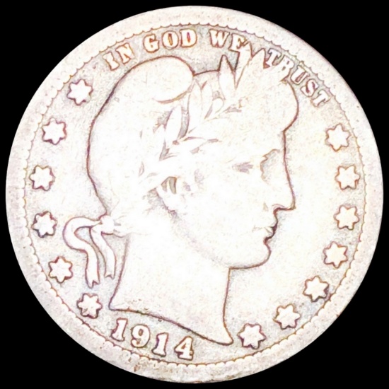 1914-S Barber Silver Quarter NICELY CIRCULATED