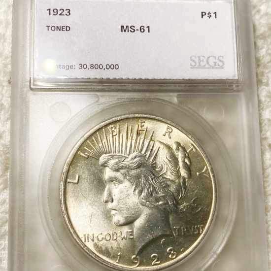 1923 Silver Peace Dollar SEGS - MS61