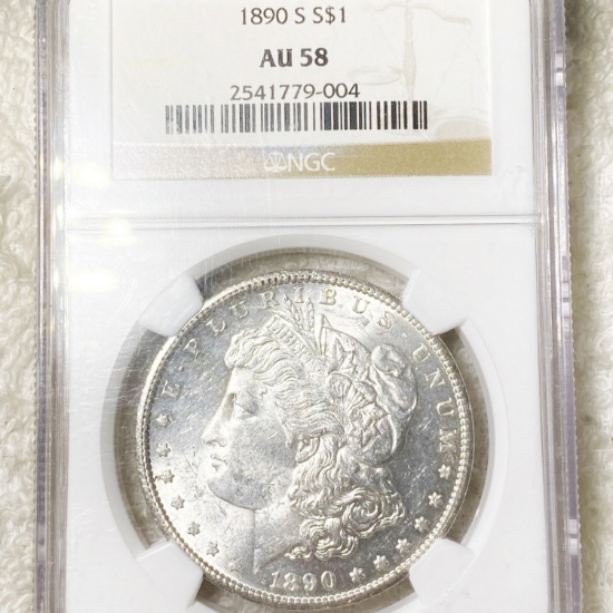 1890-S Morgan Silver Dollar NGC - AU58