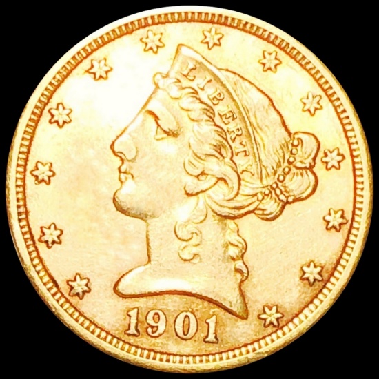 1901-S $5 Gold Half Eagle UNCIRCULATED
