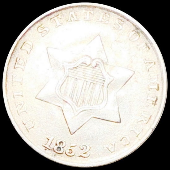 1852 Three Cent Silver CLOSELY UNC