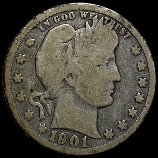 1901-O Barber Silver Quarter NICELY CIRCULATED