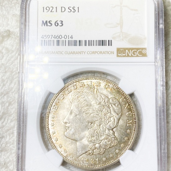 1921-D Morgan Silver Dollar NGC - MS63