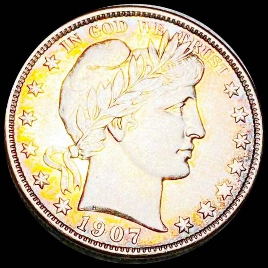 1907-S Barber Silver Half Dollar CLOSELY UNC