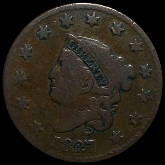 1827 Coronet Head Large Cent NICELY CIRCULATED