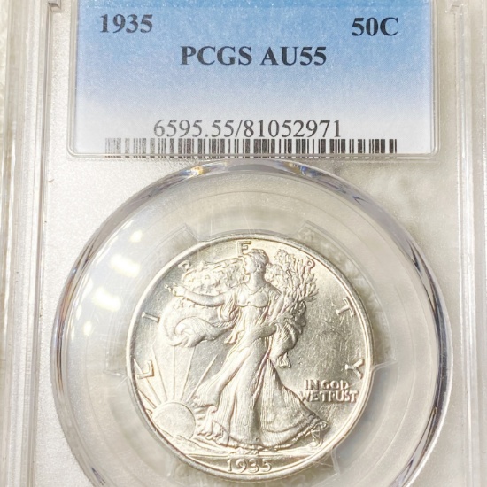1935 Walking Half Dollar PCGS - AU55