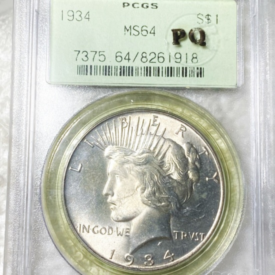 1934 Silver Peace Dollar PCGS - MS64