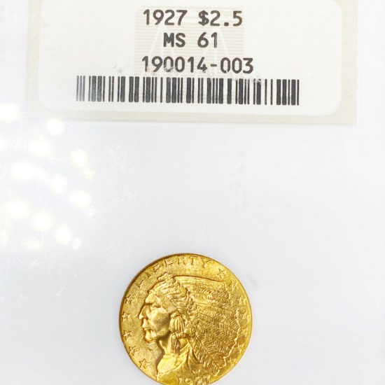 1927 $2.50 Gold Quarter Eagle NGC - MS61