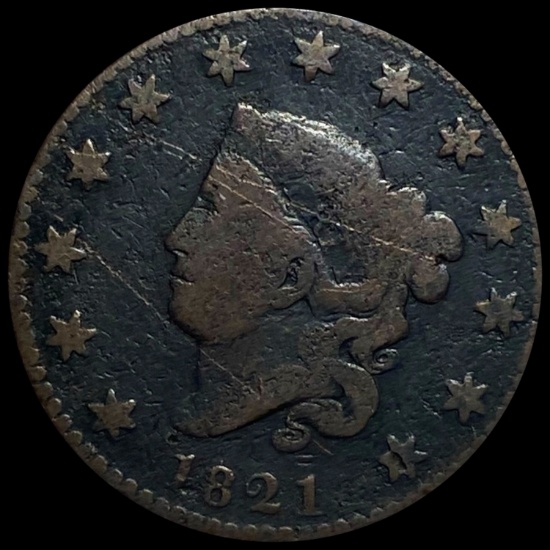 1821 Coronet Head Large Cent NICELY CIRCULATED